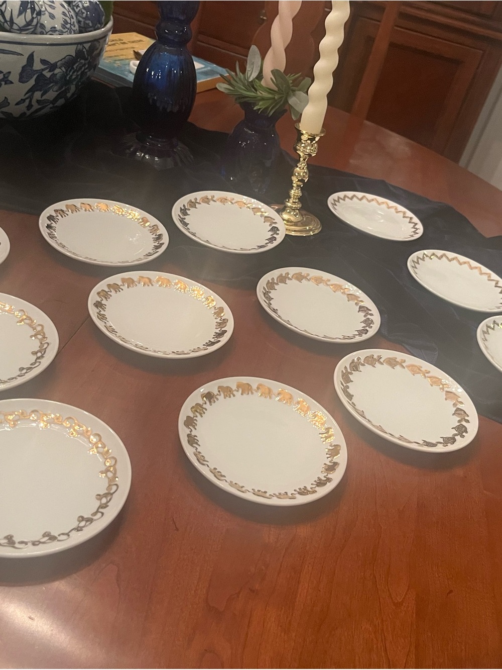 Lilly Pulitzer for Target White Dessert Plates with Gold Accent - set of 12